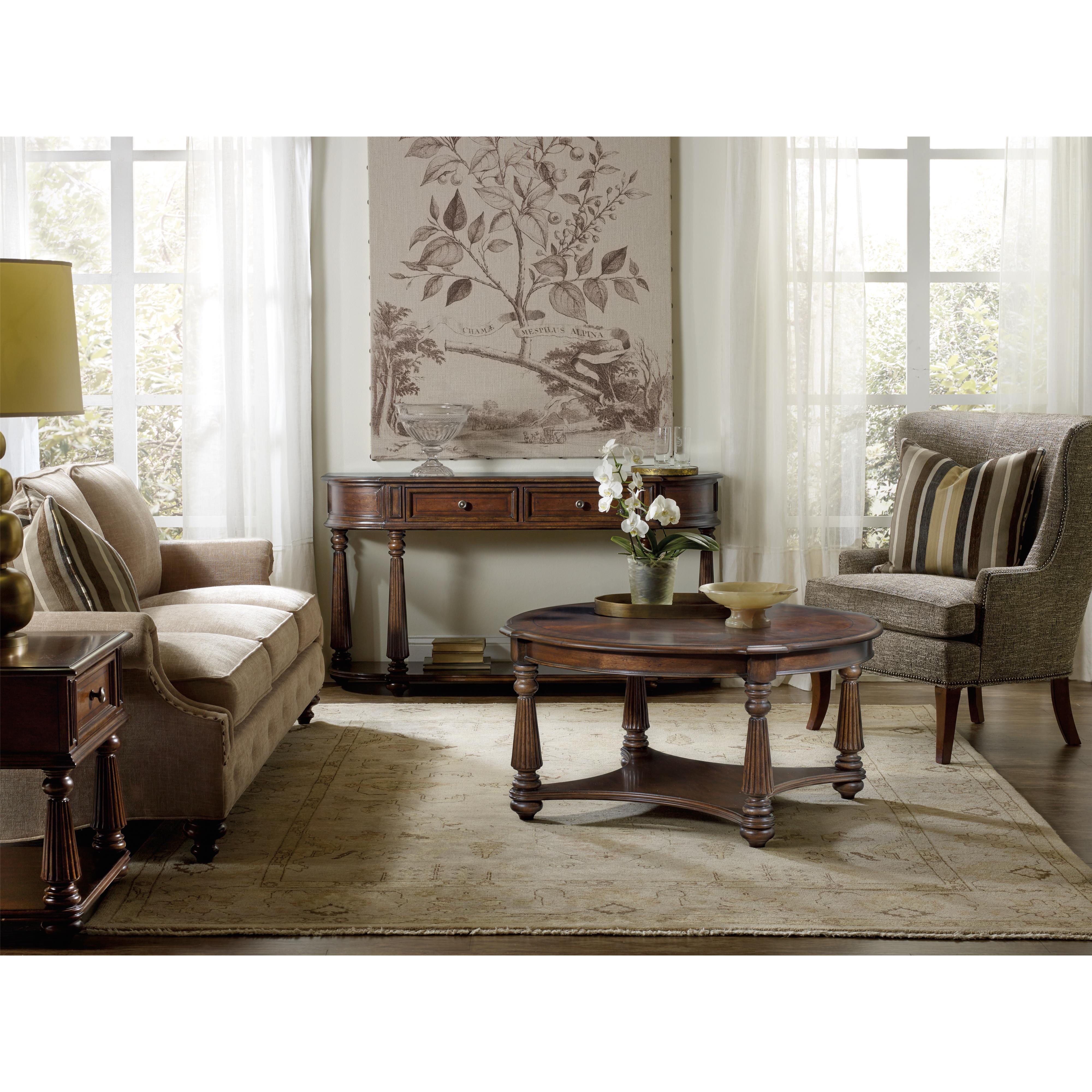 Hooker Furniture Leesburg Demilune Hall Console with 2 Drawers Story